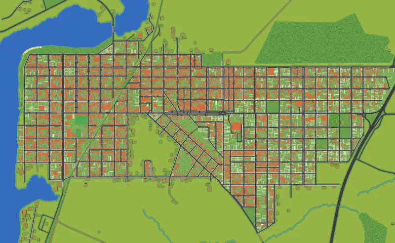 O mapa inteiro da cidade, das ruas ao relevo
